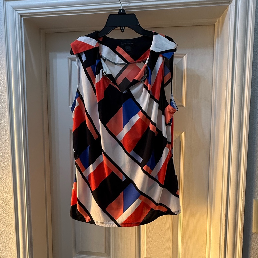Worthington Multicolor Geometric Blouse